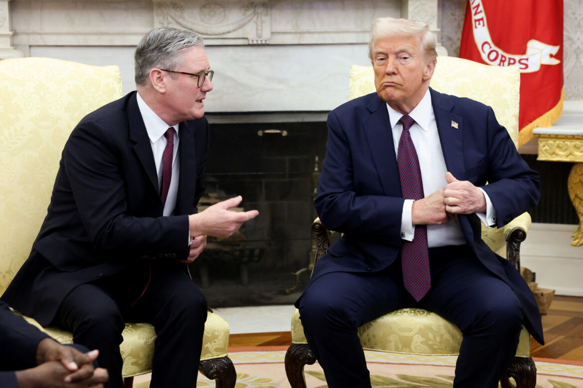 U.S. President Donald Trump meets British Prime Minister Keir Starmer, in Washington, D.C.